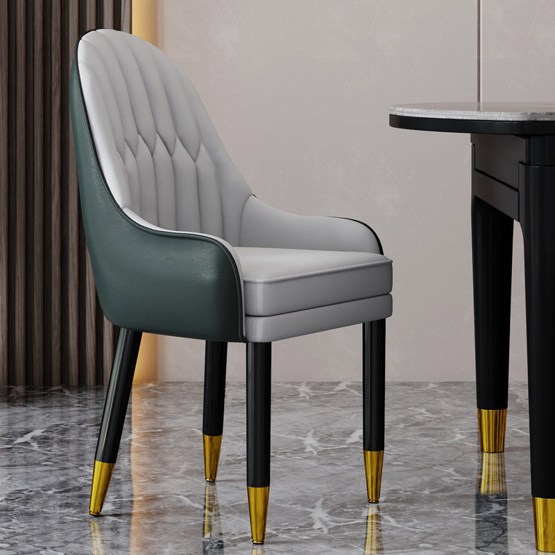 Fauteuil de maison scandinave rembourré, chaise de salle à manger en bois à dossier Parsons