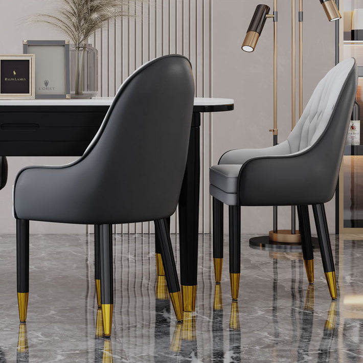 Silla escandinava para el hogar, sillón tapizado con respaldo Parsons, silla de comedor de madera