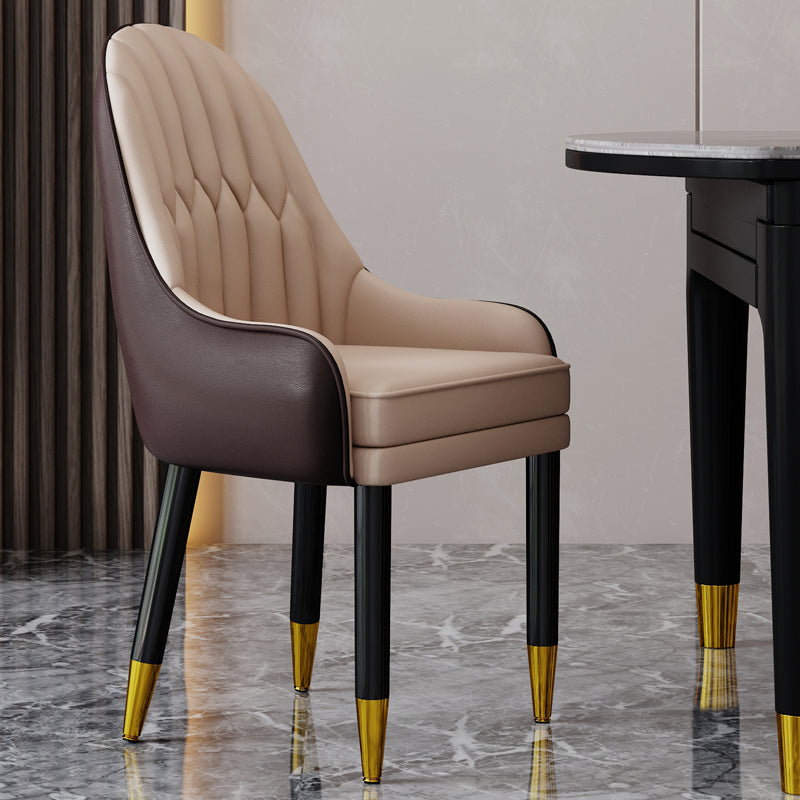 Silla escandinava para el hogar, sillón tapizado con respaldo Parsons, silla de comedor de madera