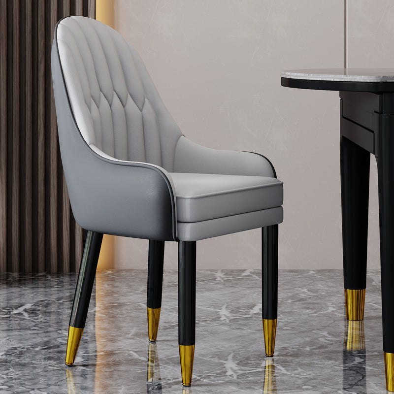 Silla escandinava para el hogar, sillón tapizado con respaldo Parsons, silla de comedor de madera