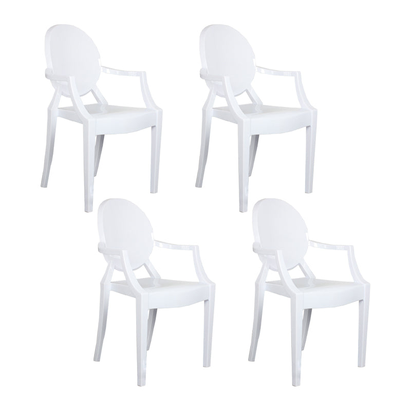 Contemporary Style Kitchen Dining Chairs Plastic Dining Arm Side Chairs