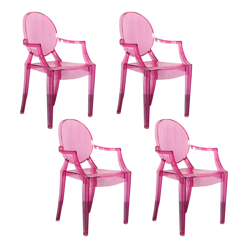 Contemporary Style Kitchen Dining Chairs Plastic Dining Arm Side Chairs