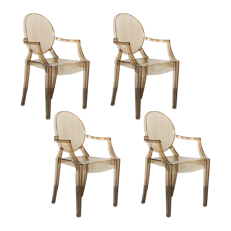 Contemporary Style Kitchen Dining Chairs Plastic Dining Arm Side Chairs