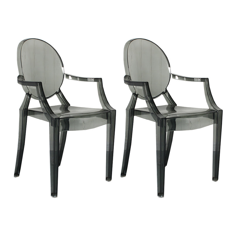 Contemporary Style Kitchen Dining Chairs Plastic Dining Arm Side Chairs