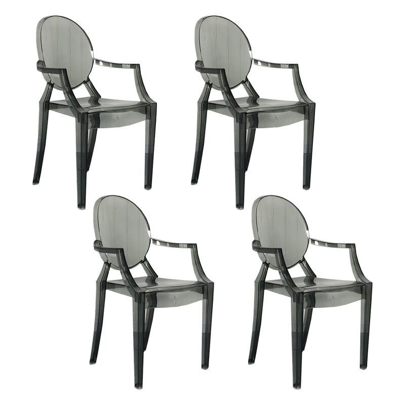 Contemporary Style Kitchen Dining Chairs Plastic Dining Arm Side Chairs