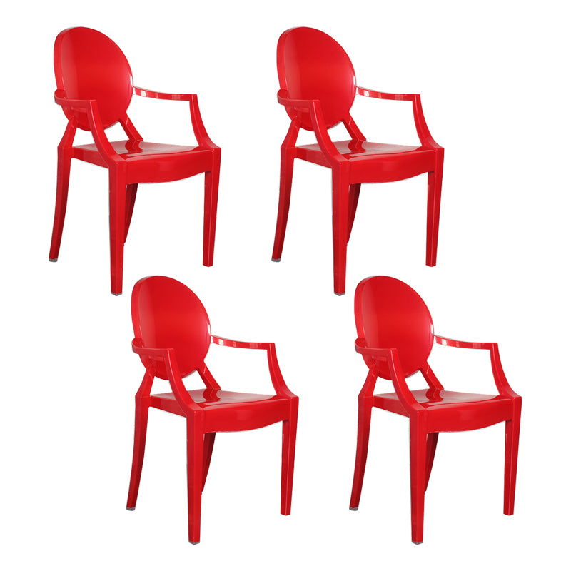 Contemporary Style Kitchen Dining Chairs Plastic Dining Arm Side Chairs