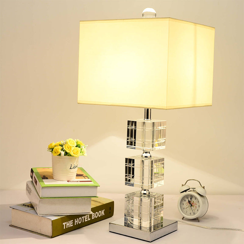 1 tête cuboïde tissu task éclairage modernisme coupe à main lement petit de bureau en beige en beige