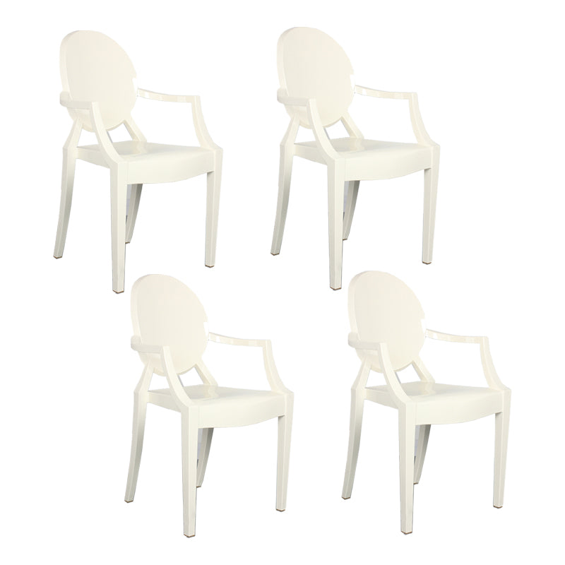 Contemporary Style Kitchen Dining Chairs Plastic Dining Arm Side Chairs