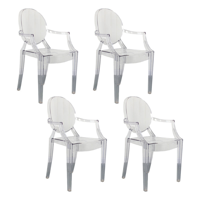 Contemporary Style Kitchen Dining Chairs Plastic Dining Arm Side Chairs