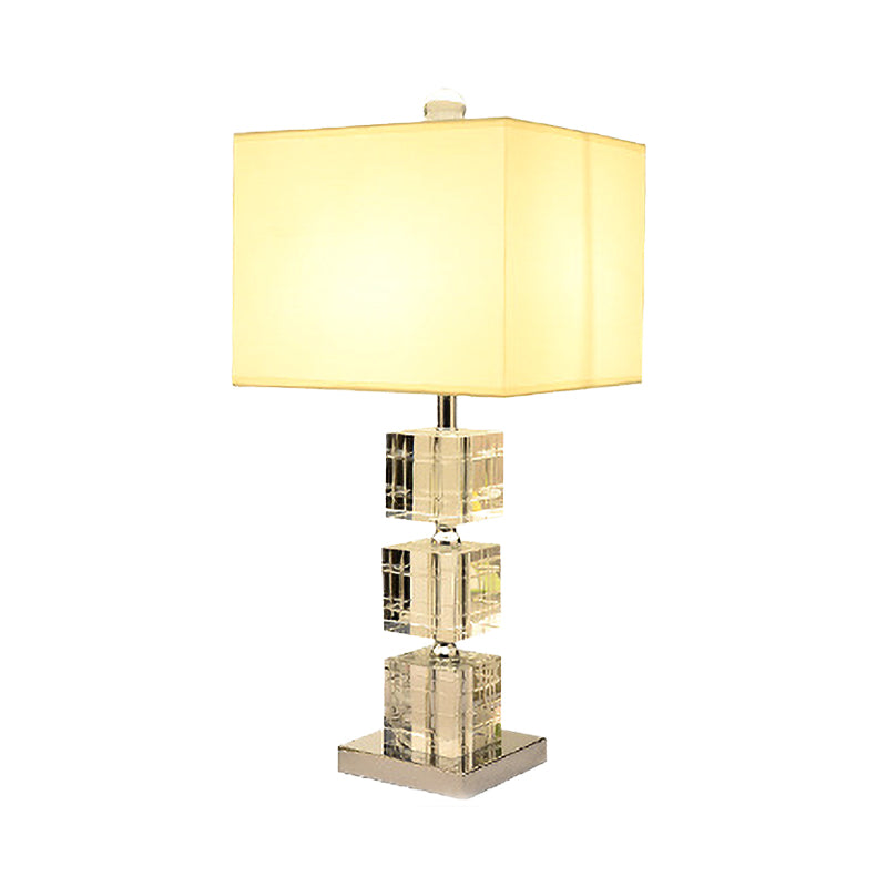 1 tête cuboïde tissu task éclairage modernisme coupe à main lement petit de bureau en beige en beige