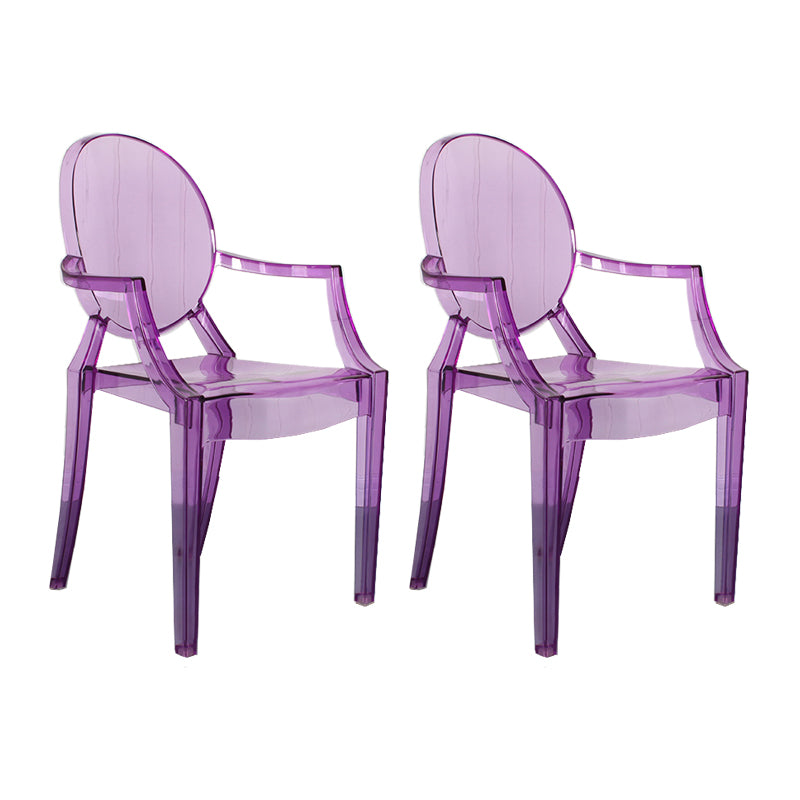 Contemporary Style Kitchen Dining Chairs Plastic Dining Arm Side Chairs