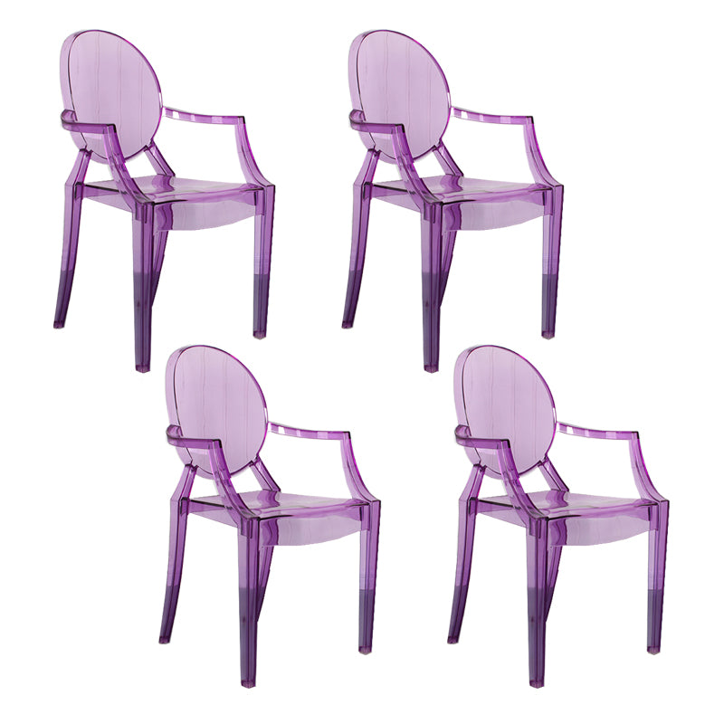 Contemporary Style Kitchen Dining Chairs Plastic Dining Arm Side Chairs