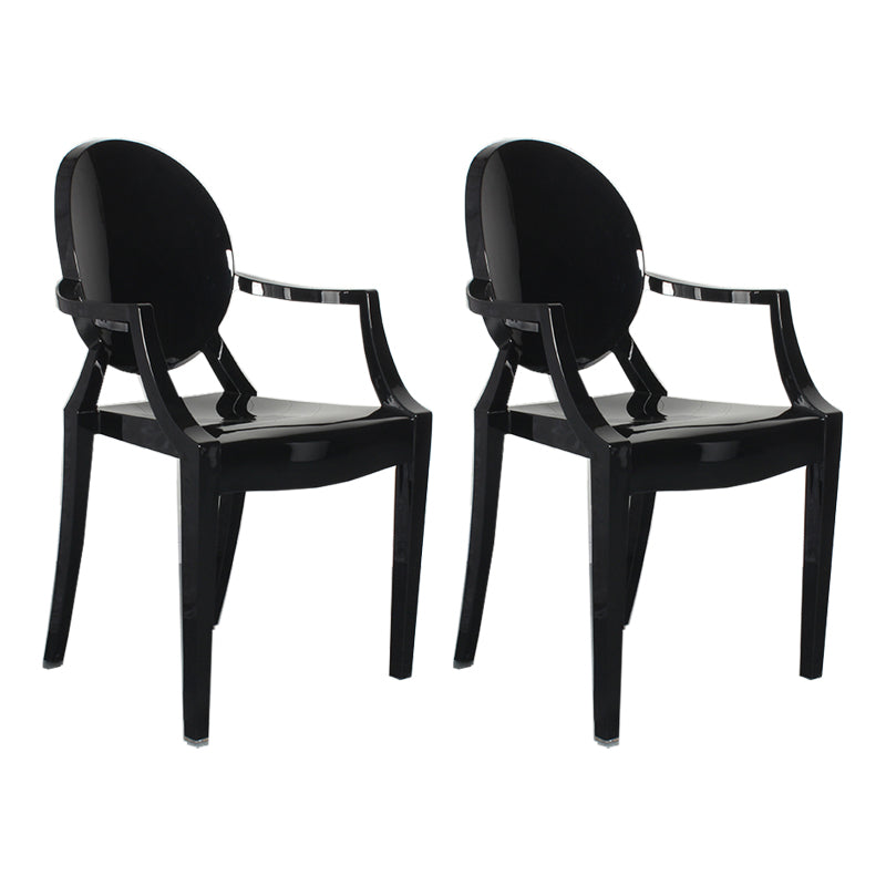 Contemporary Style Kitchen Dining Chairs Plastic Dining Arm Side Chairs