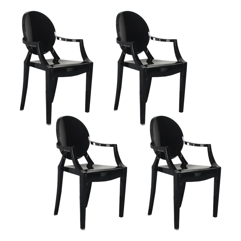 Contemporary Style Kitchen Dining Chairs Plastic Dining Arm Side Chairs