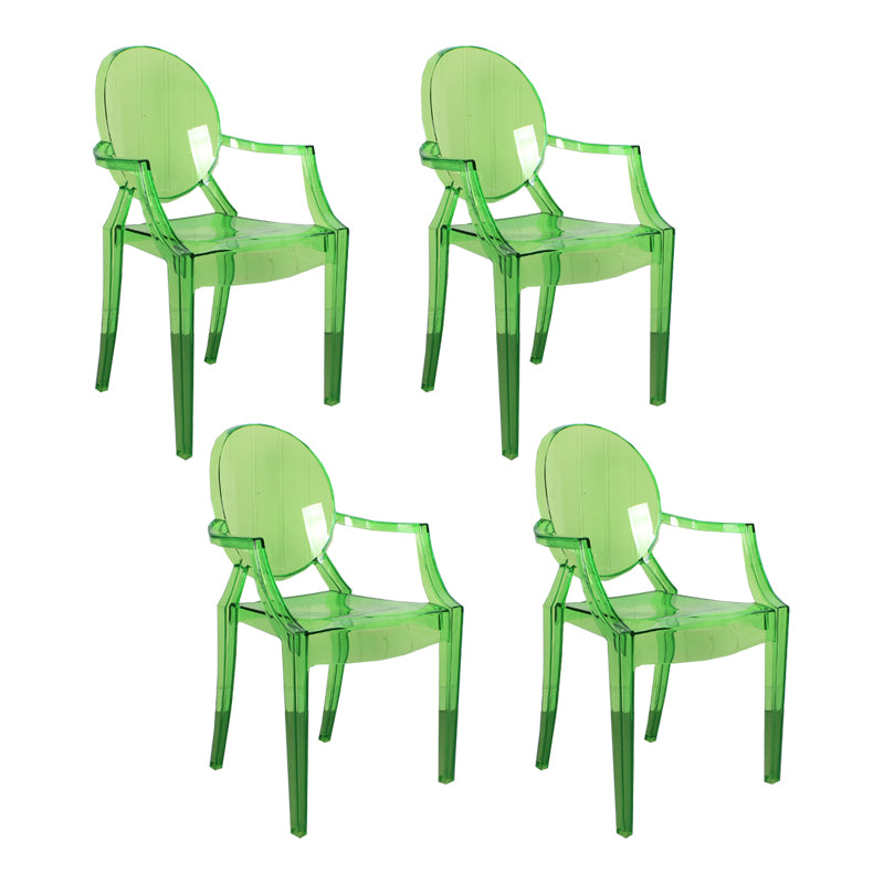Contemporary Style Kitchen Dining Chairs Plastic Dining Arm Side Chairs