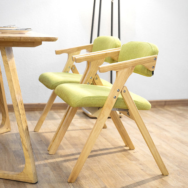 Modern Rubberwood Chairs Set Open Back Folding Side Kitchen Dining Chair