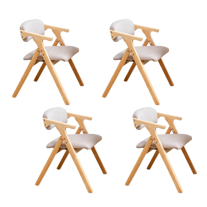 Modern Rubberwood Chairs Set Open Back Folding Side Kitchen Dining Chair