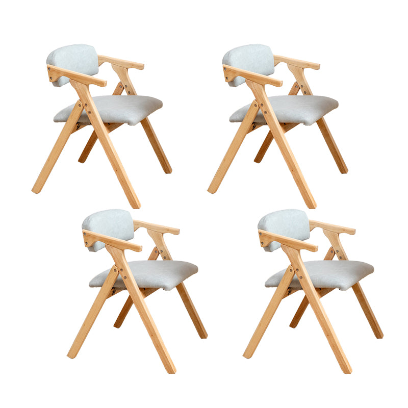 Modern Rubberwood Chairs Set Open Back Folding Side Kitchen Dining Chair