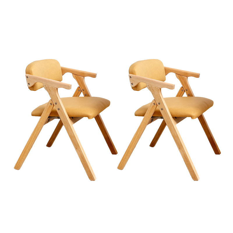 Modern Rubberwood Chairs Set Open Back Folding Side Kitchen Dining Chair