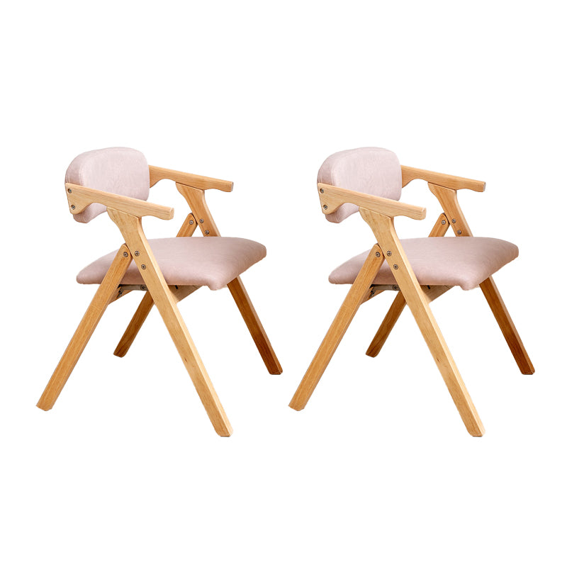 Modern Rubberwood Chairs Set Open Back Folding Side Kitchen Dining Chair