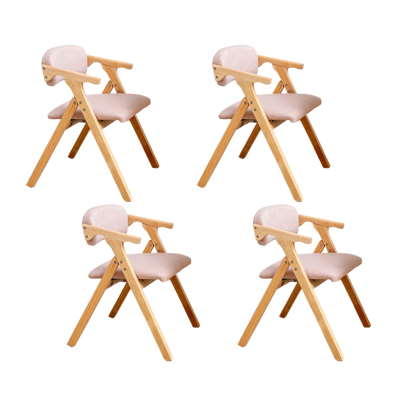 Modern Rubberwood Chairs Set Open Back Folding Side Kitchen Dining Chair