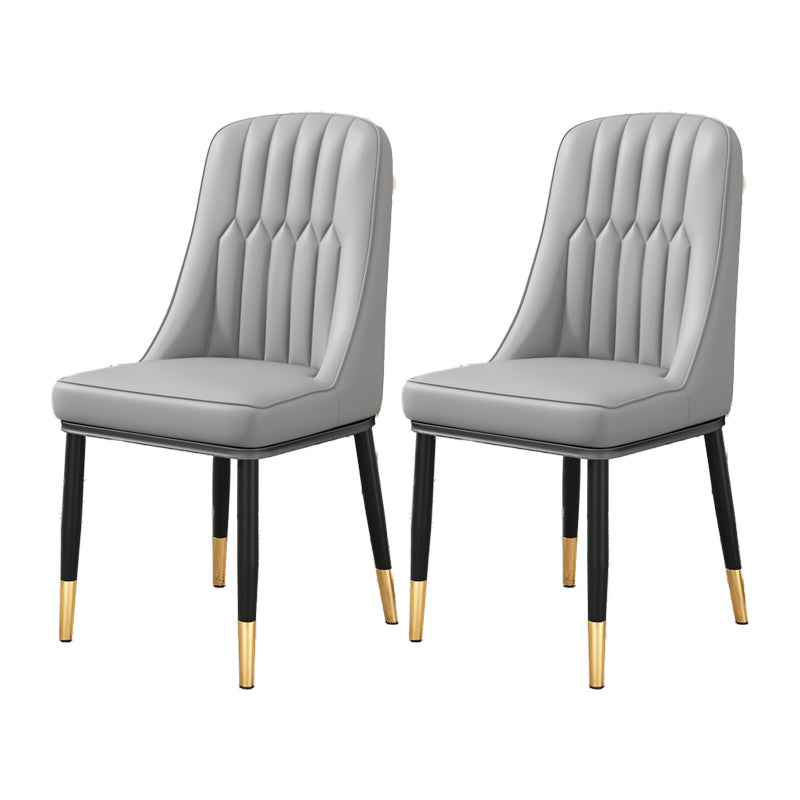 Silla auxiliar escandinava para el hogar, silla de comedor tapizada de Metal con respaldo Parsons