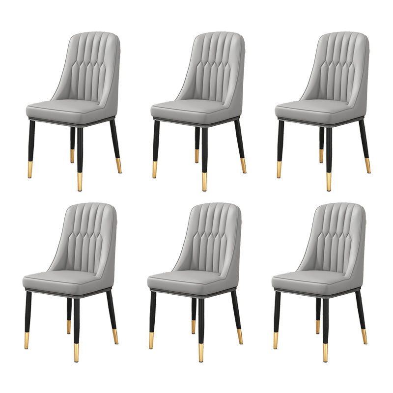 Silla auxiliar escandinava para el hogar, silla de comedor tapizada de Metal con respaldo Parsons