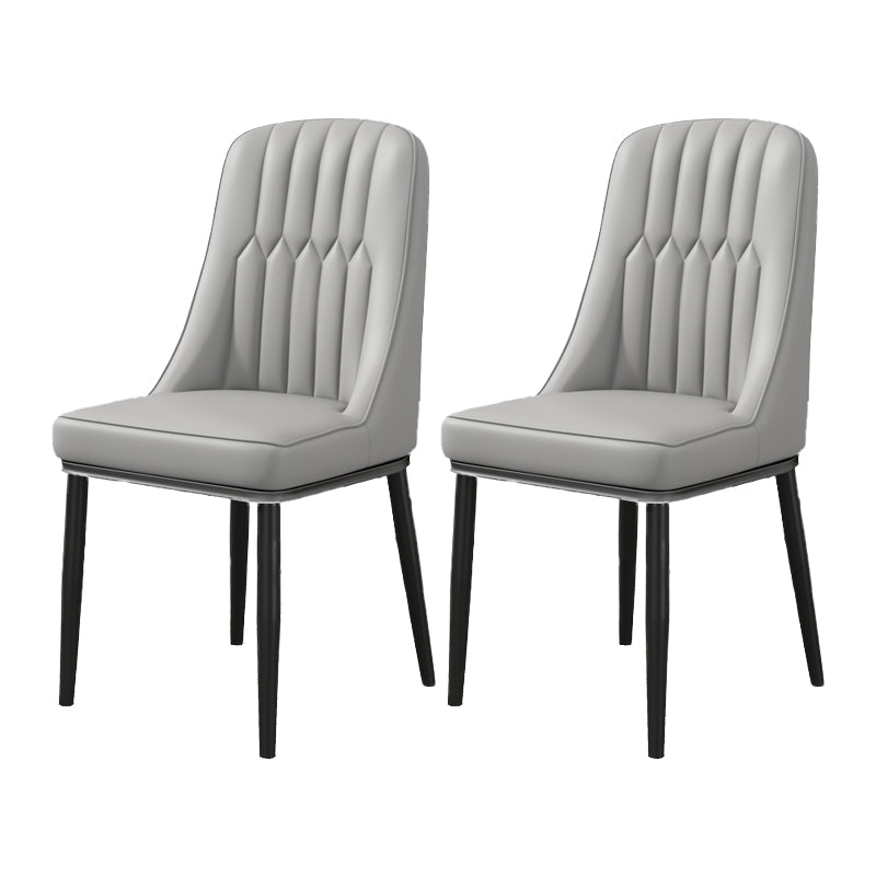 Chaise d'appoint de maison scandinave, chaise de salle à manger rembourrée en métal avec dossier Parsons