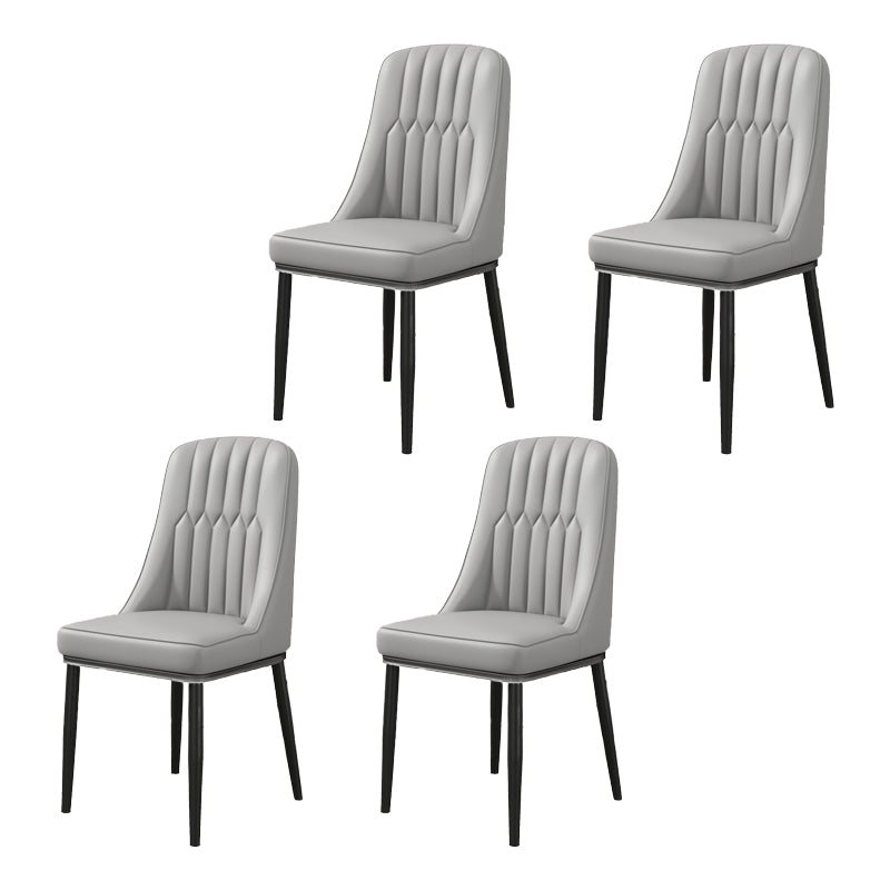 Silla auxiliar escandinava para el hogar, silla de comedor tapizada de Metal con respaldo Parsons