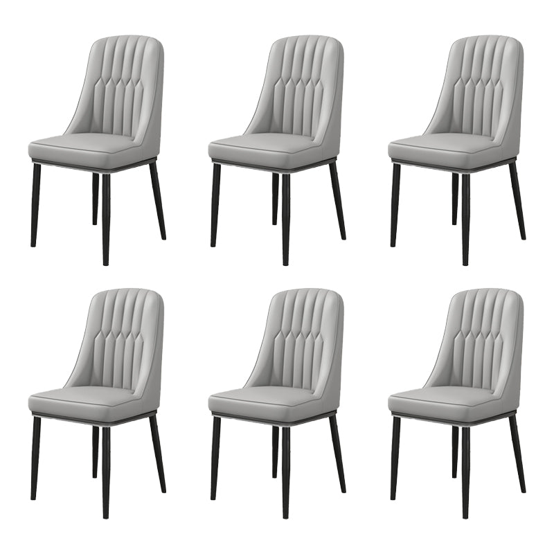 Silla auxiliar escandinava para el hogar, silla de comedor tapizada de Metal con respaldo Parsons