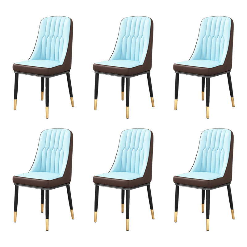 Silla auxiliar escandinava para el hogar, silla de comedor tapizada de Metal con respaldo Parsons