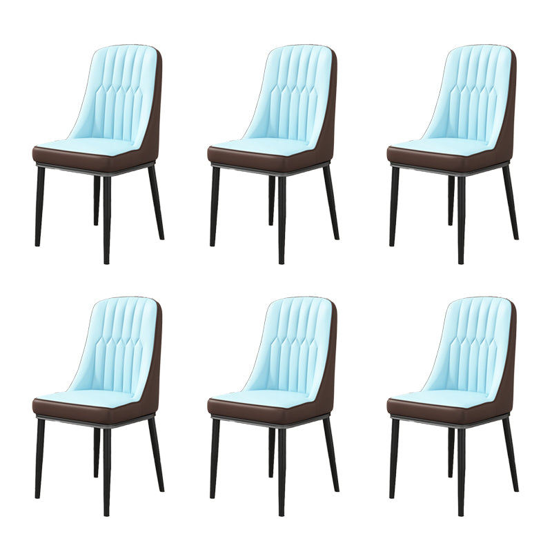 Silla auxiliar escandinava para el hogar, silla de comedor tapizada de Metal con respaldo Parsons