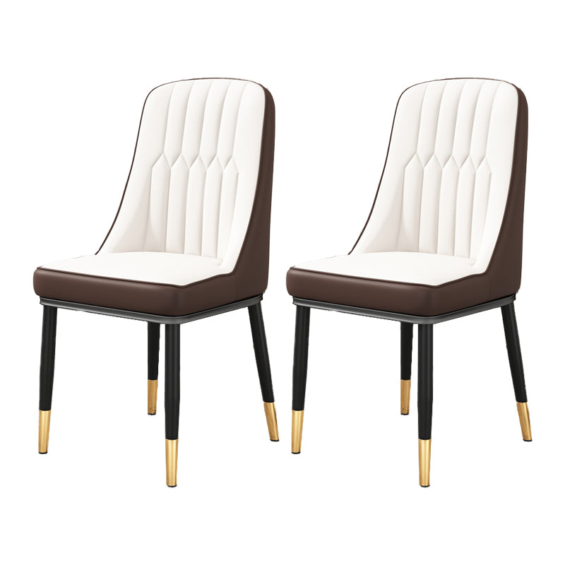 Silla auxiliar escandinava para el hogar, silla de comedor tapizada de Metal con respaldo Parsons
