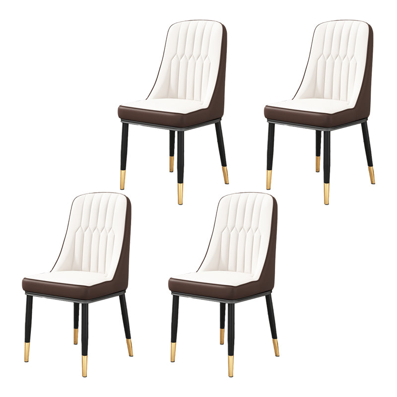 Silla auxiliar escandinava para el hogar, silla de comedor tapizada de Metal con respaldo Parsons