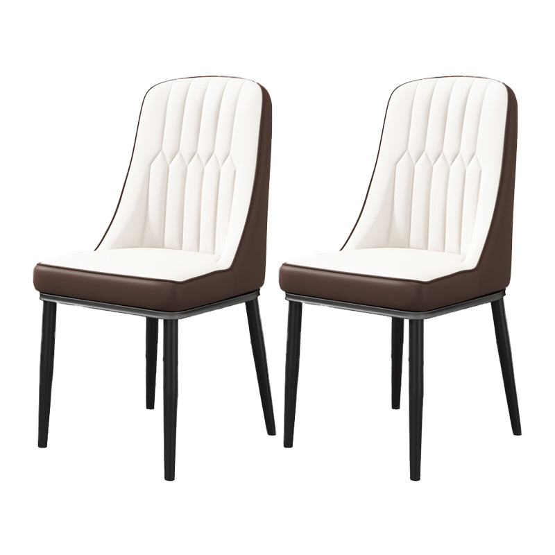 Chaise d'appoint de maison scandinave, chaise de salle à manger rembourrée en métal avec dossier Parsons