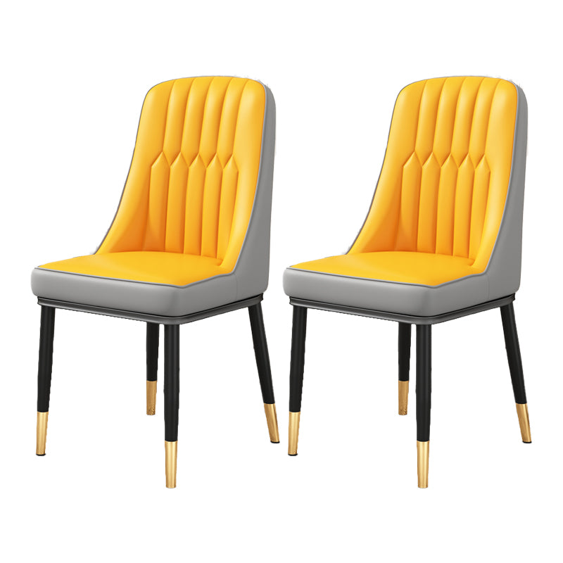 Silla auxiliar escandinava para el hogar, silla de comedor tapizada de Metal con respaldo Parsons