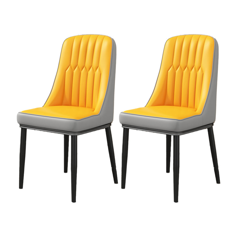 Chaise d'appoint de maison scandinave, chaise de salle à manger rembourrée en métal avec dossier Parsons