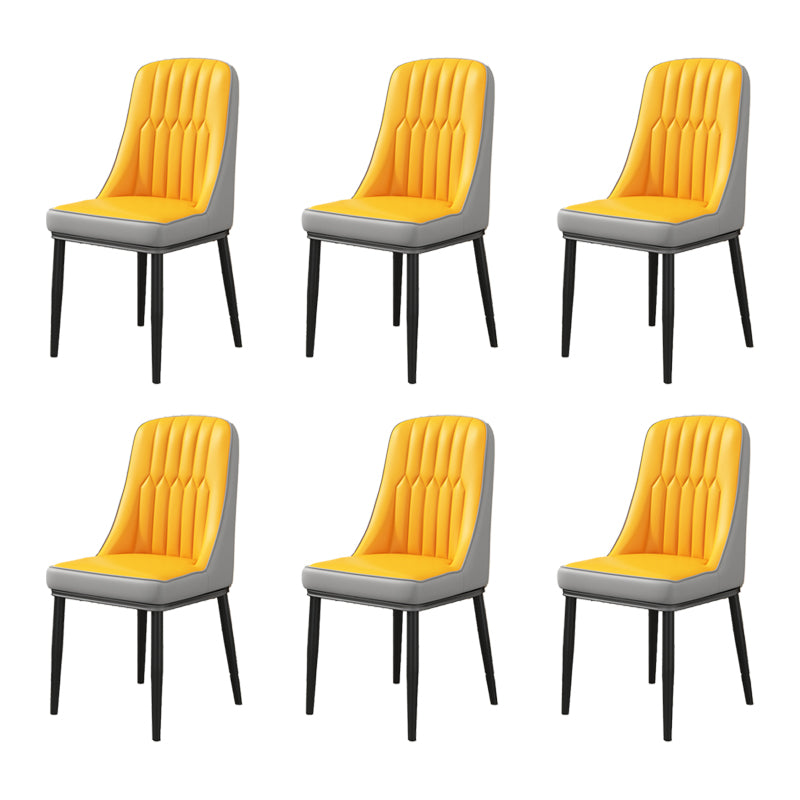 Silla auxiliar escandinava para el hogar, silla de comedor tapizada de Metal con respaldo Parsons