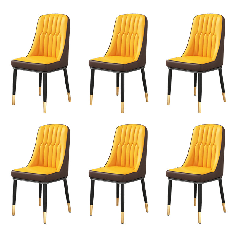 Silla auxiliar escandinava para el hogar, silla de comedor tapizada de Metal con respaldo Parsons