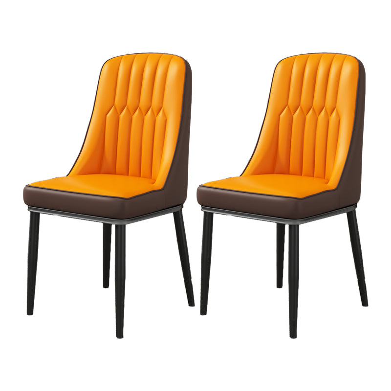 Silla auxiliar escandinava para el hogar, silla de comedor tapizada de Metal con respaldo Parsons