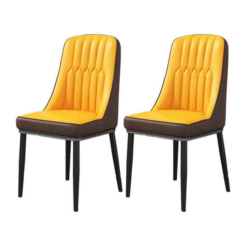 Silla auxiliar escandinava para el hogar, silla de comedor tapizada de Metal con respaldo Parsons