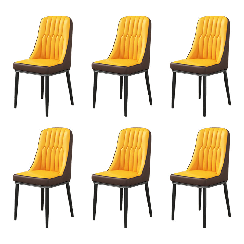 Silla auxiliar escandinava para el hogar, silla de comedor tapizada de Metal con respaldo Parsons
