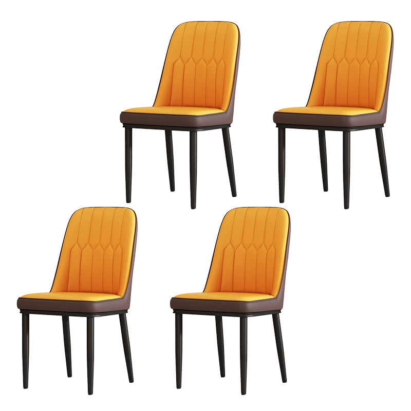 Chaise de salle à manger en métal de style scandinave, chaise sans bras à dossier solide