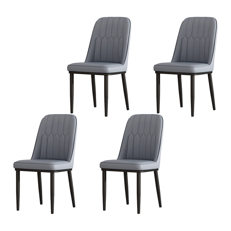 Chaise de salle à manger en métal de style scandinave, chaise sans bras à dossier solide