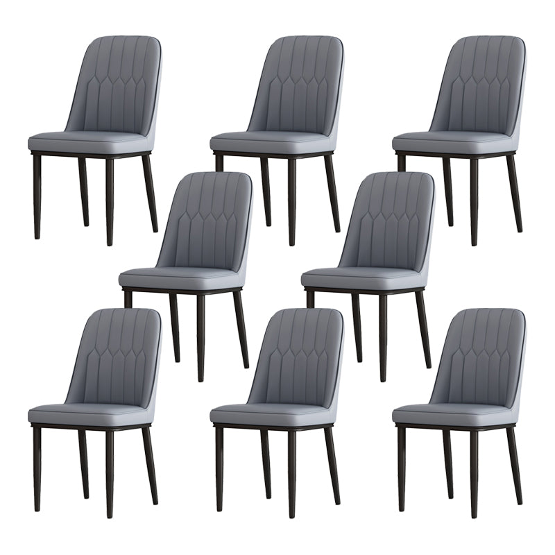 Silla de comedor de metal de estilo escandinavo, silla sin brazos con respaldo sólido