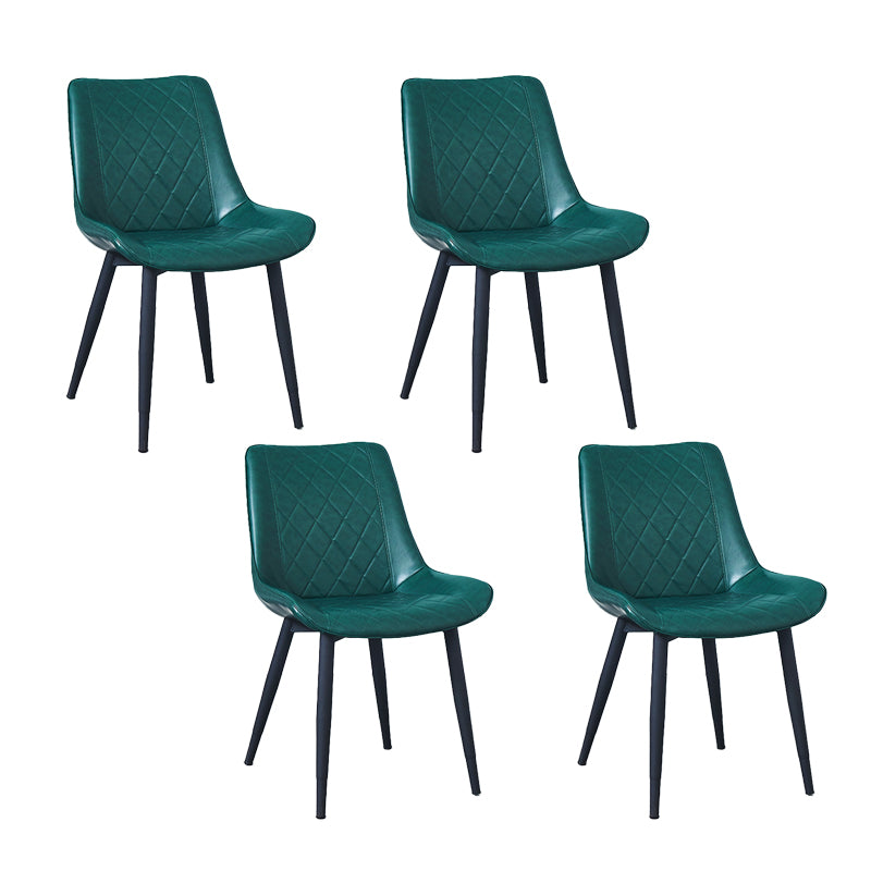 Silla lateral escandinava interior Silla de comedor con respaldo sólido tapizada de metal