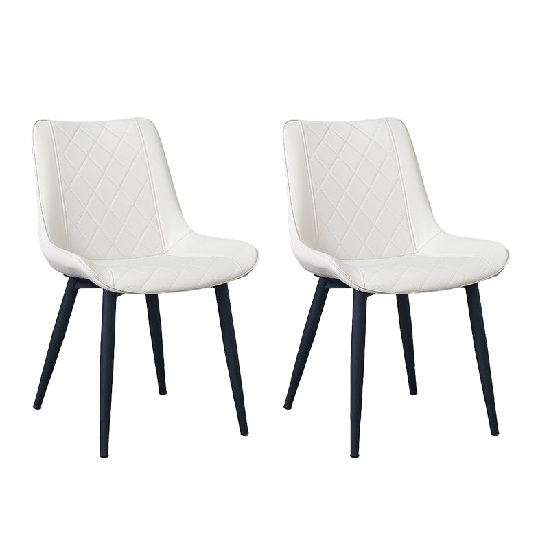Silla lateral escandinava interior Silla de comedor con respaldo sólido tapizada de metal