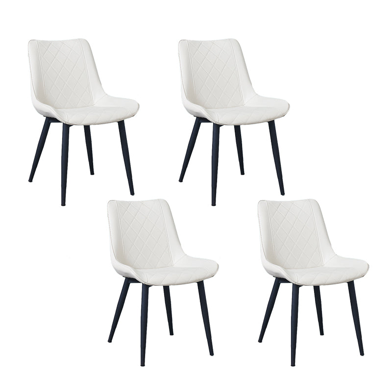 Silla lateral escandinava interior Silla de comedor con respaldo sólido tapizada de metal