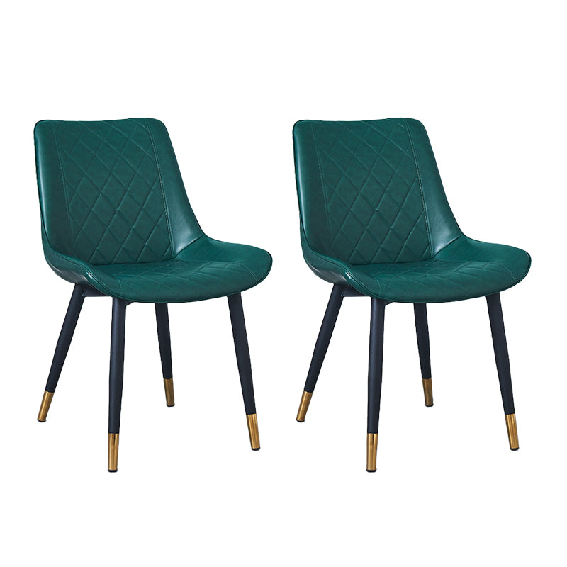 Silla lateral escandinava interior Silla de comedor con respaldo sólido tapizada de metal