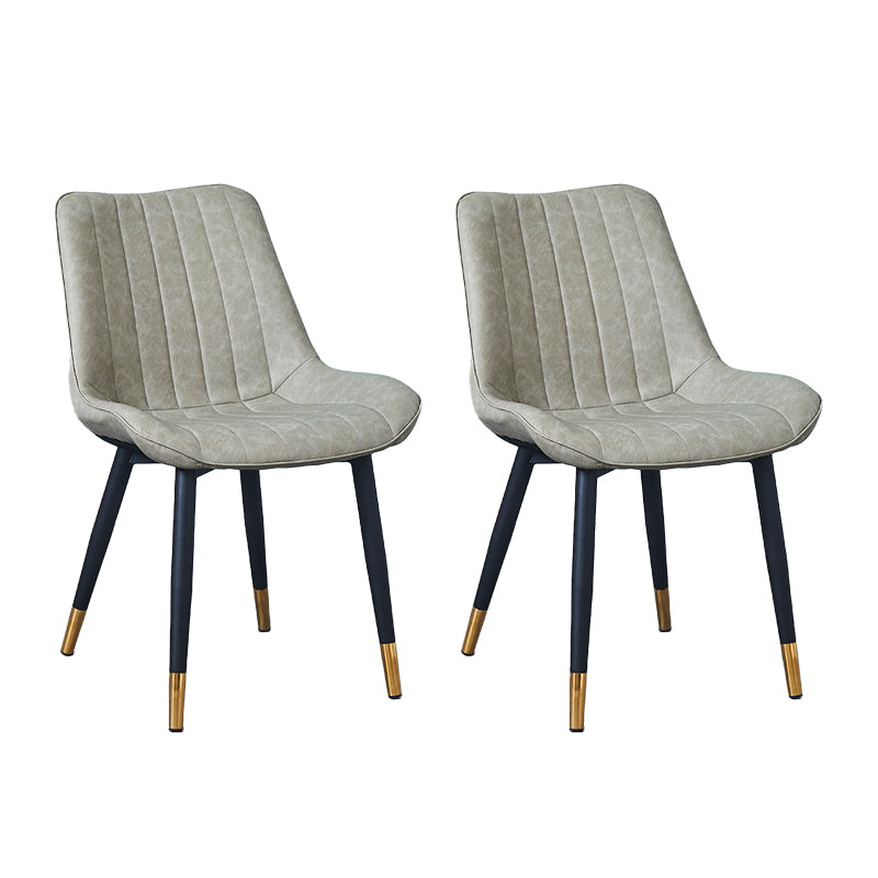 Silla lateral escandinava interior Silla de comedor con respaldo sólido tapizada de metal